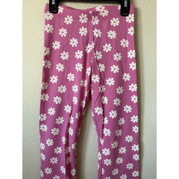 Old Navy Pink Daisy Elastic Waist Full Length Flare Leggings Size L 10/12 - Picture 3 of 6